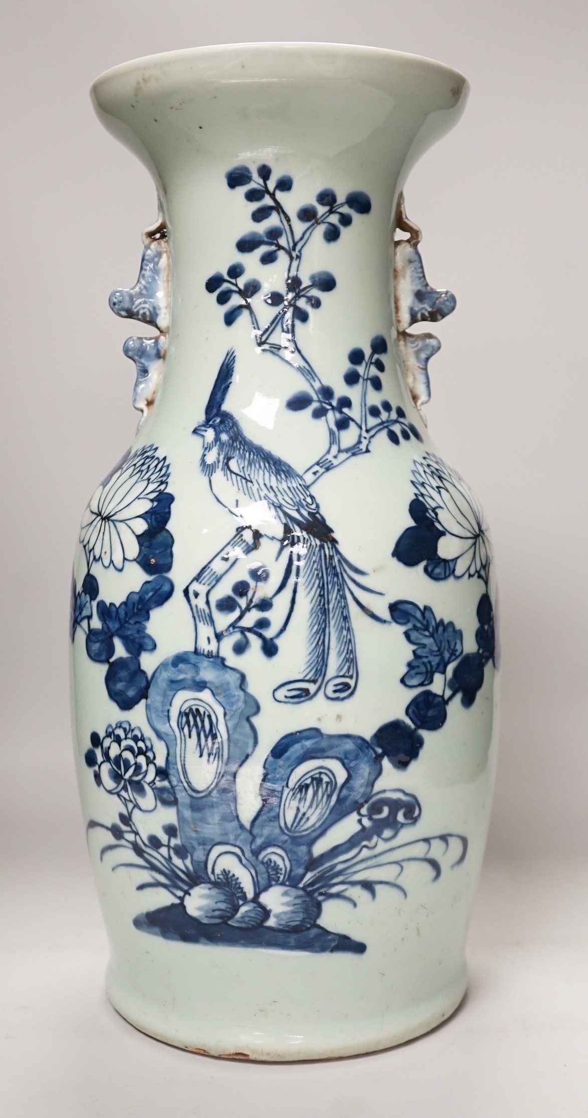 A 19th century Chinese celadon ground vase, 42cm